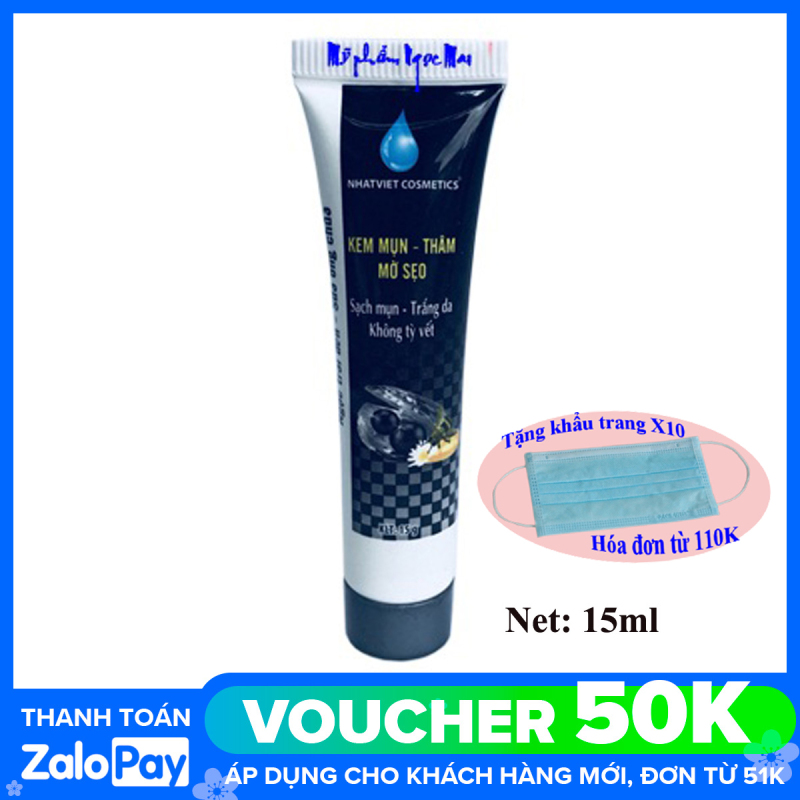 Kem chấm Mụn, Xóa thâm, Mờ sẹo dưỡng chất Ngọc Trai Đen và Sữa Ong Chúa NHẬT VIỆT COSMETICS (15g)