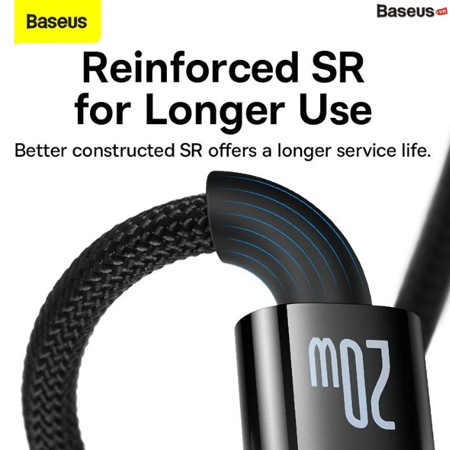 Cáp Sạc nhanh Tự Ngắt Gen2 Baseus Explorer Series cho iPhone/ iPad (Type C to Lightning Auto Power-Off, PD 20W Fast Charging Data Cable )