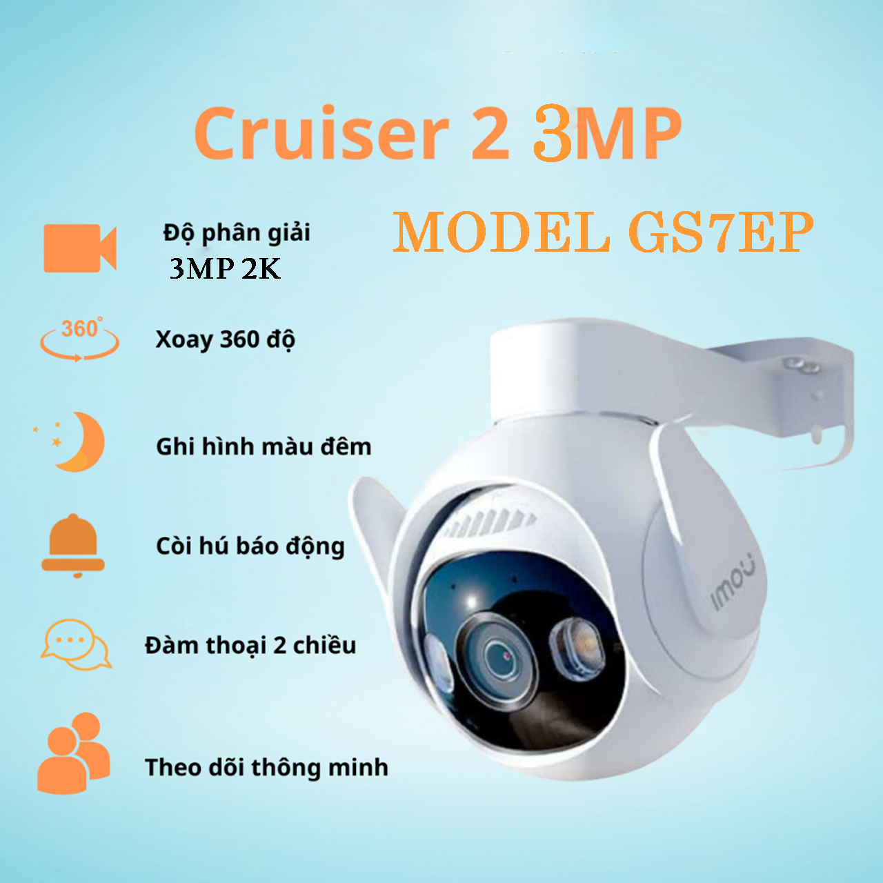 Camera wifi imou ipc-gs7ep-5m0we độ nét 5mp 3k có màu ban đêm xoay 360 đàm thoại 2 chiều