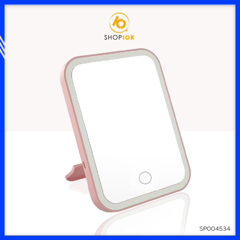 Gương đèn led để bàn trang điểm 3 cấp độ ánh sáng hình vuông giá rẻ