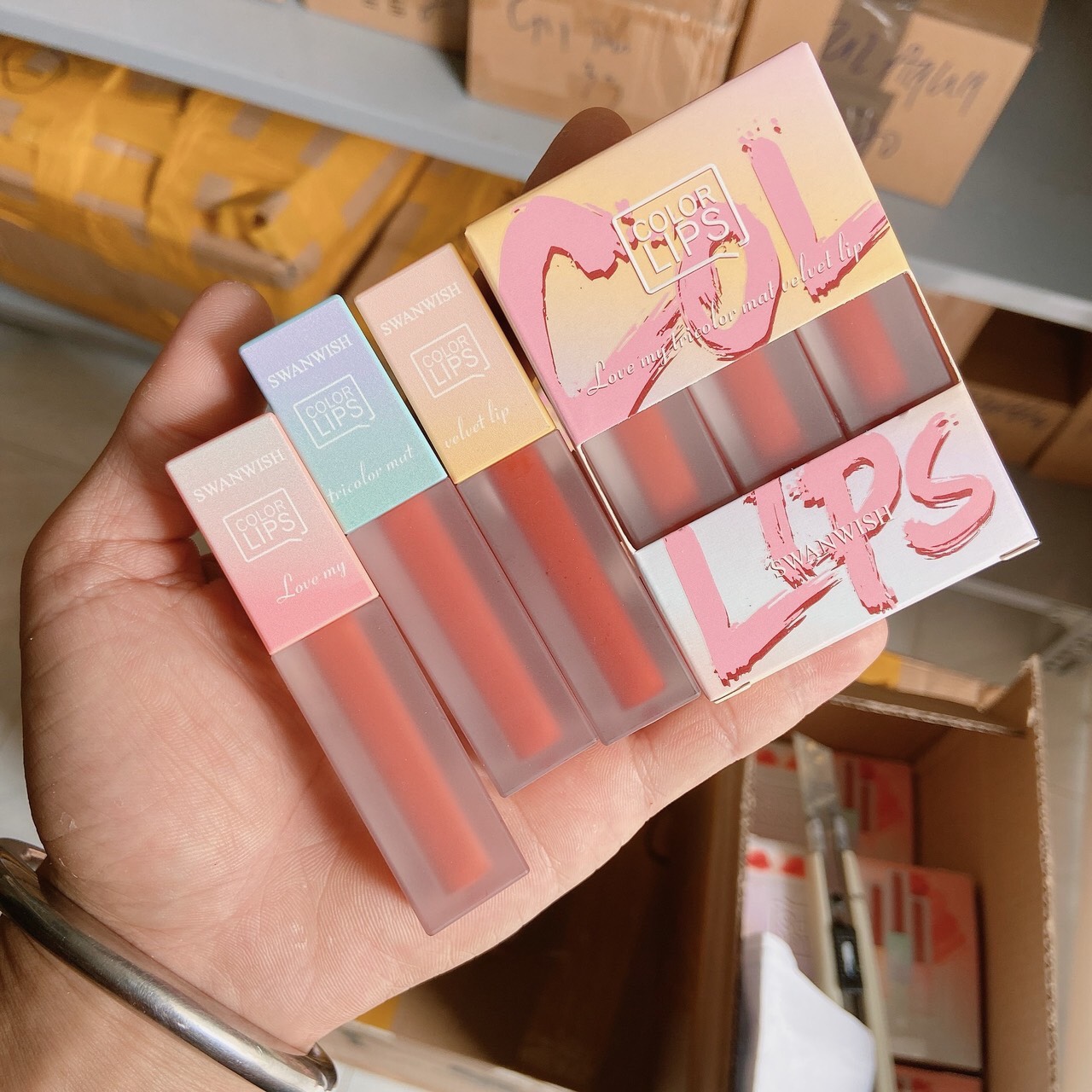 Set 3 cây son kem Velvet Color Lips
