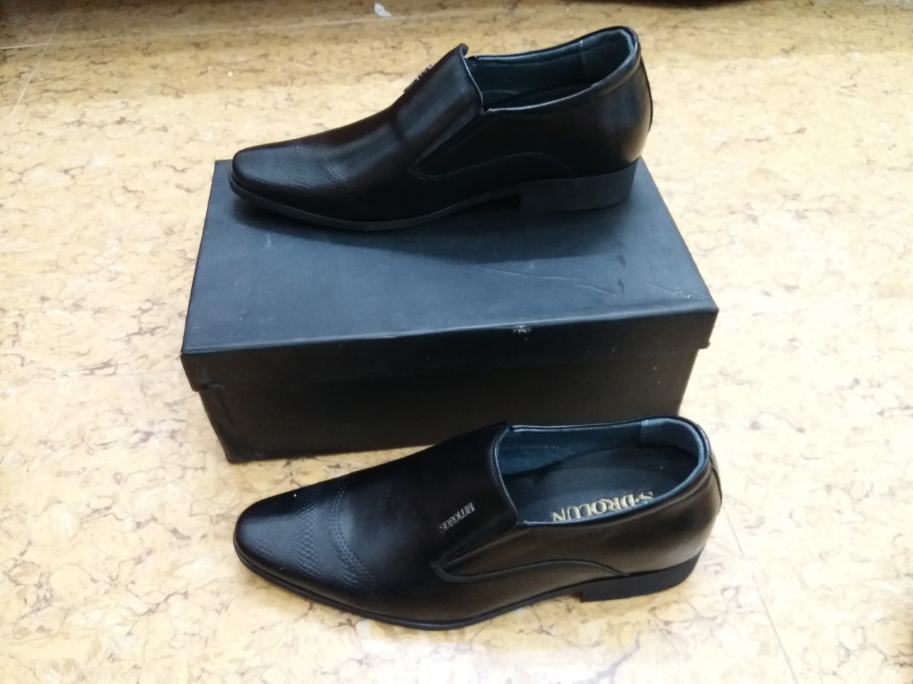 Giày lười tăng chiều cao 7cm da bò cao cấp