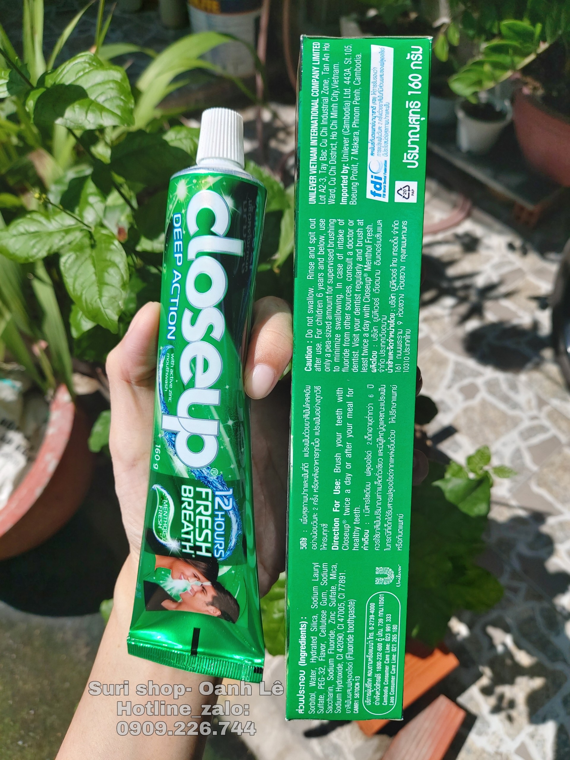 Combo 2 tuýp kem đánh răng Close Up Thái Lan 160gram ( trắng răng, hơi thở thơm mát )