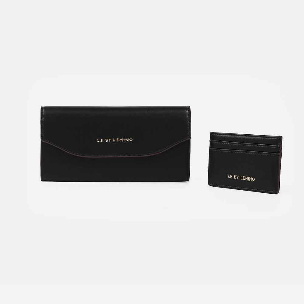 [TẶNG VÍ CARD] Ví Nữ Dáng Dài Lemino Cúc Bấm Chắc Chắn LB43028
