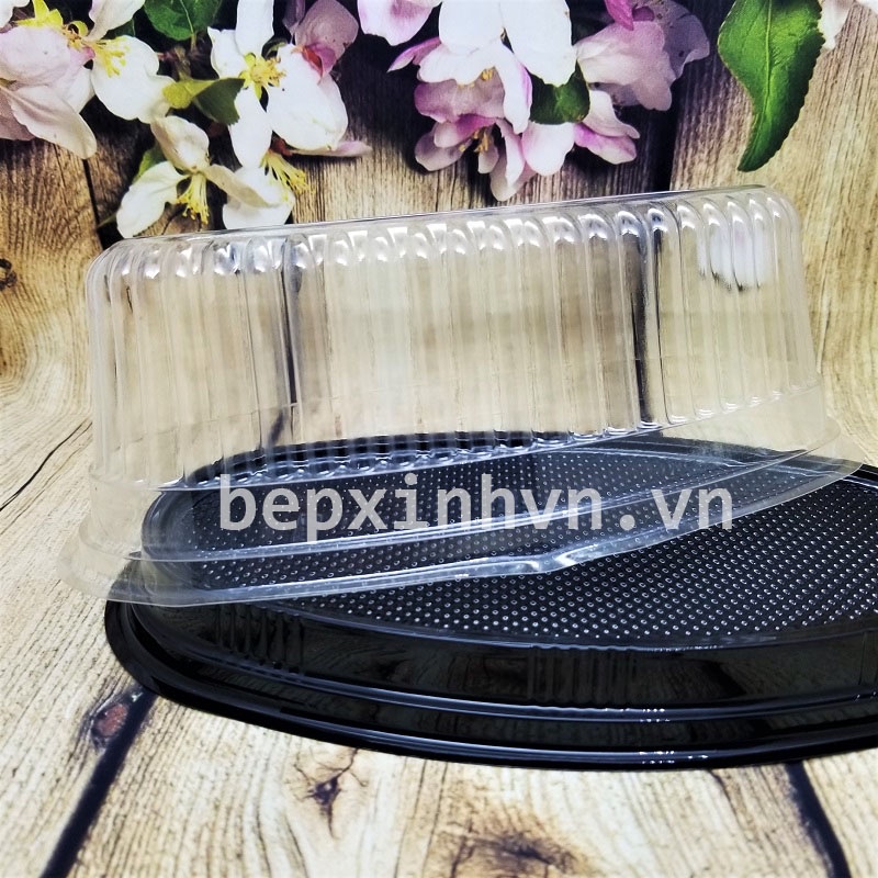 Hộp nhựa oval đế đen F70 (10/100 hộp)