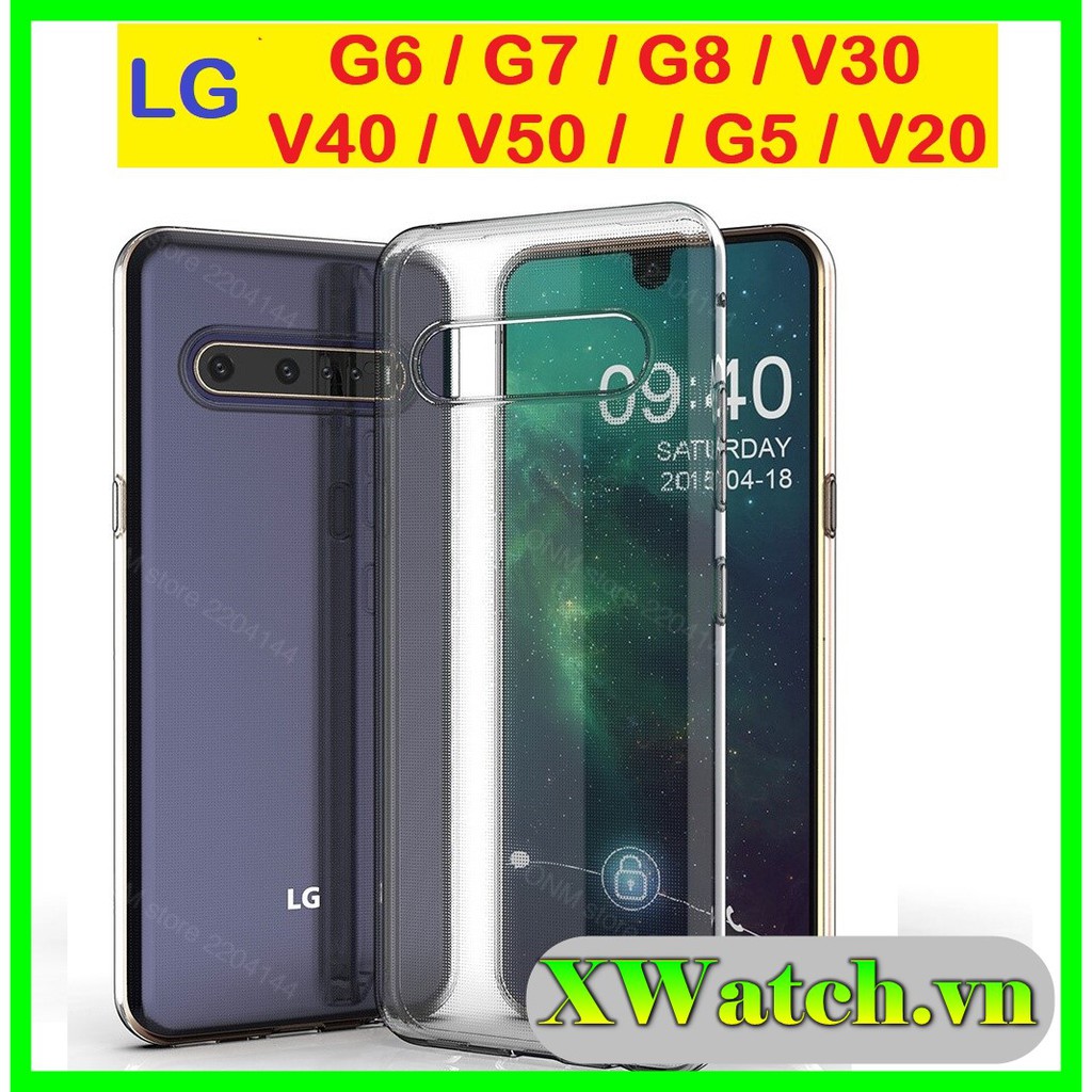 Ốp lưng silicon lg g7 / g8 / v30 / v40 / v50 / g6 / g5 / v20 trong suốt