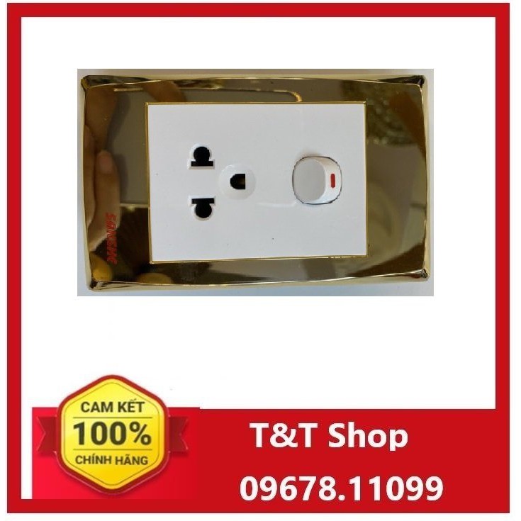 Mặt ổ cắm + công tắc Sanshe âm tường