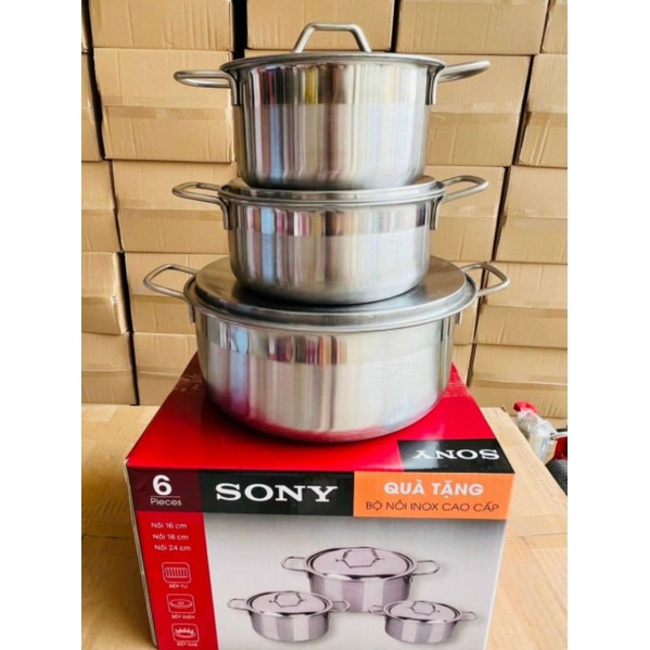 Bộ 3 nồi inox Sony loại xịn