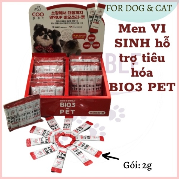 Men VI SINH hỗ trợ tiêu hóa cho chó mèo BIO3 PET xuất xứ Hàn Quốc