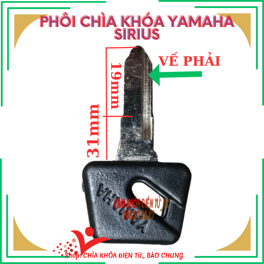 Phôi chìa khóa xe máy yamaha sirius đời đầu