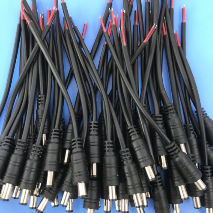 Dây nguồn DC đầu jack Đực, Cái 5.5x2.1mm