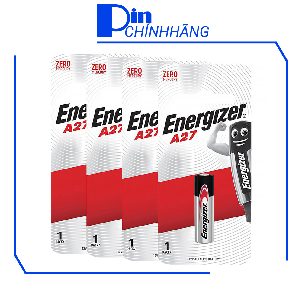 Bộ 4 pin Energizer A27 Alkaline pin cửa cuốn, pin thiết bị điều khiển (remote), pin thiết bị kỹ thuật