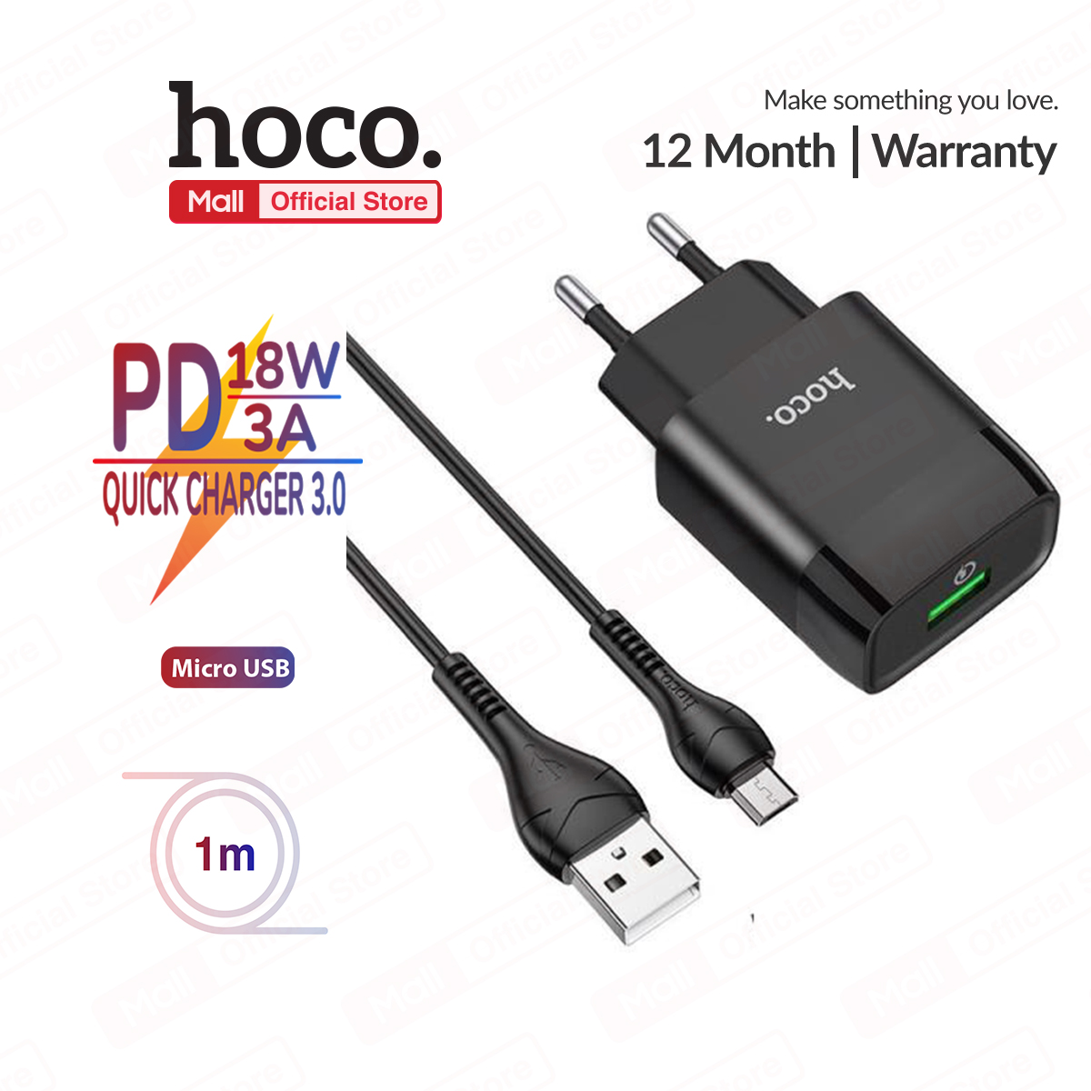 [HCM]Bộ sạc Hoco C72Q MIcro USB hỗ trợ sạc nhanh 3A PD 18W tương thích với nhiều thiết bị điện thoại Samsung/Xiaomi/Oppo...