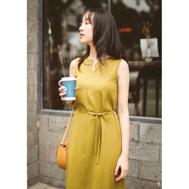 Đầm suông lệch tà 2 màu