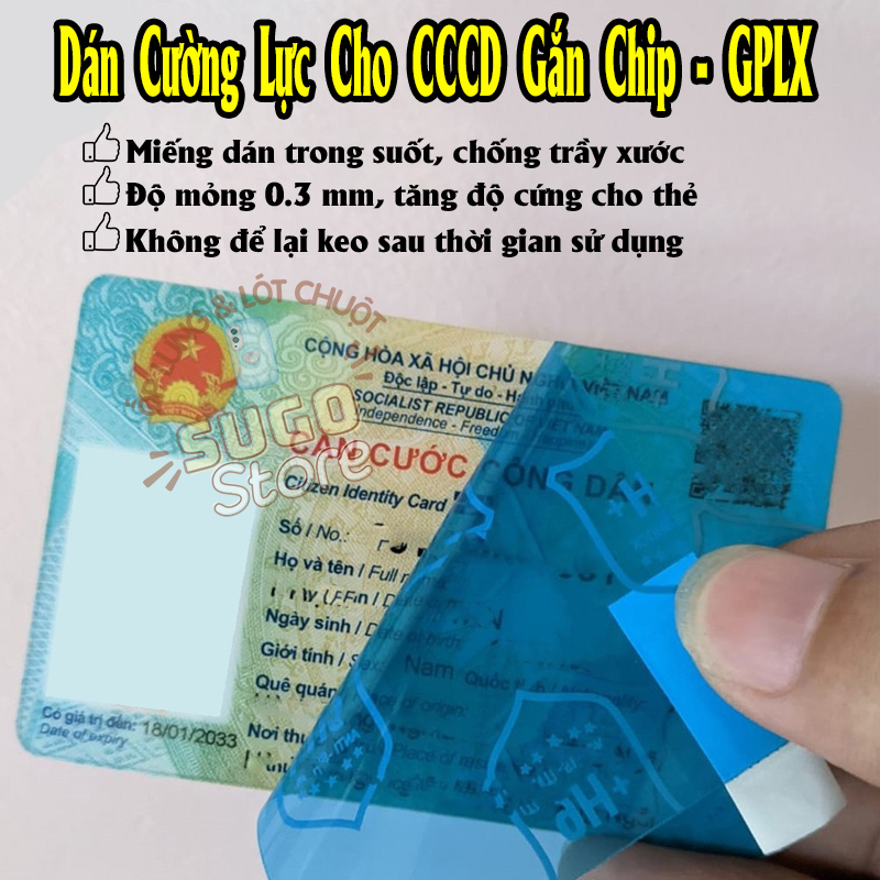 Miếng dán Cường Lực cho Căn Cước Công Dân (CCCD) - Giấy Phép Xe Máy (GPLX)