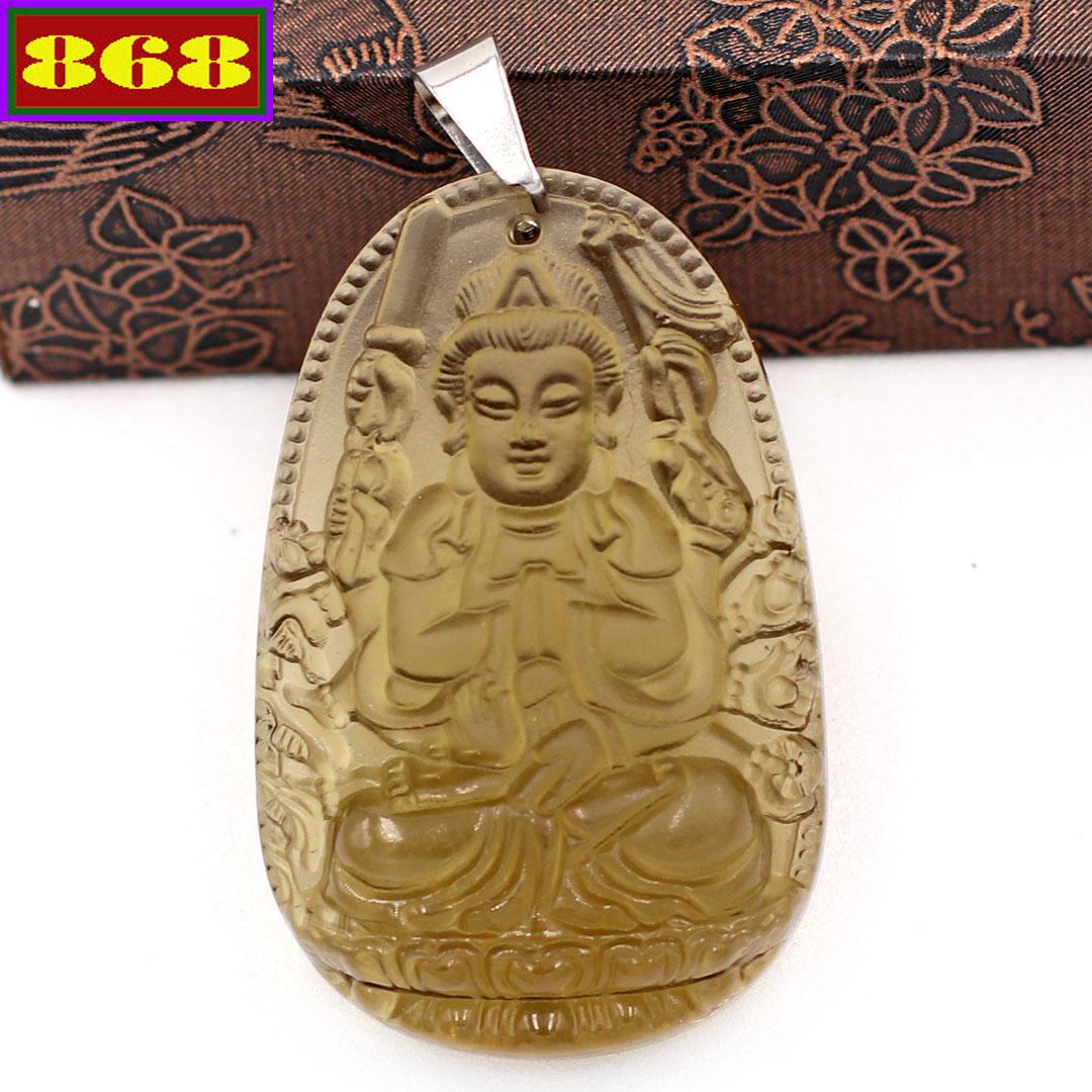 Mặt dây chuyền Thiên Thủ Thiên Nhãn bồ tát 5CM - đá Obsidian - Hộ mệnh tuổi Tý