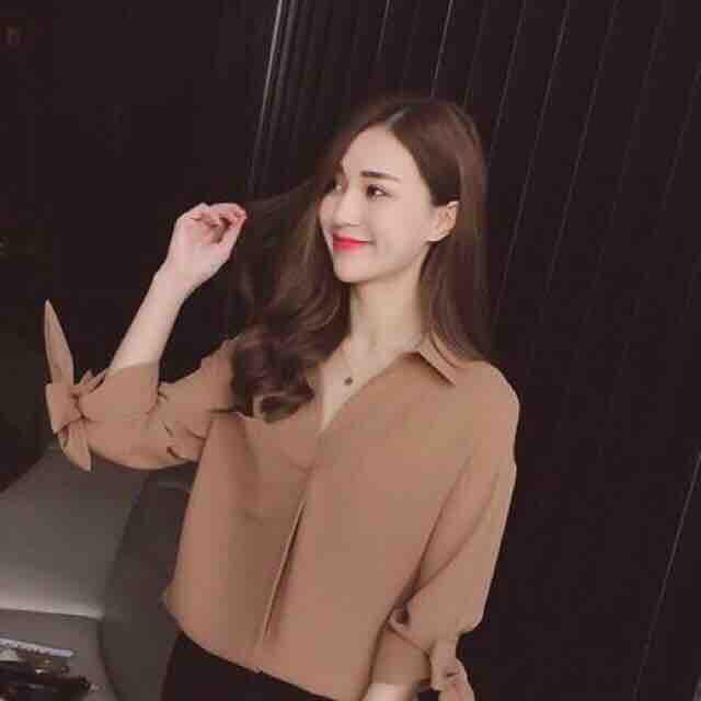 [HCM]ÁO SƠMI CỘT NƠ TAY LỠ