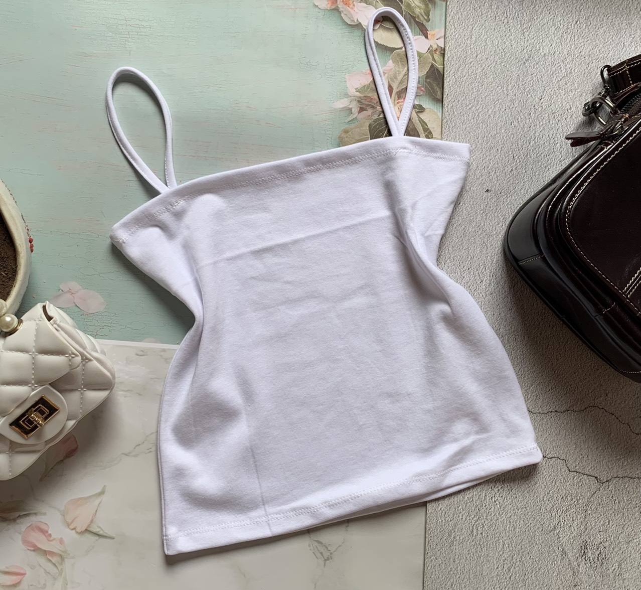 Áo 2 dây croptop áo hai dây dáng ôm dây bản to chất liệu cotton mịn mát