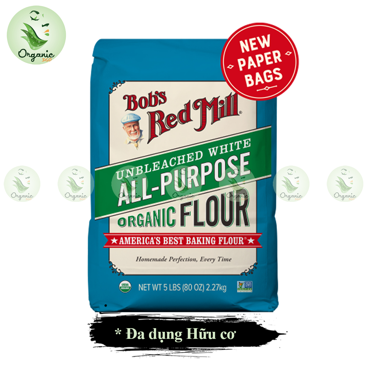Bột mì đa dụng Bob's Red Mill 1.36kg/ 2.27kg - Unbleached All Purpose Flour