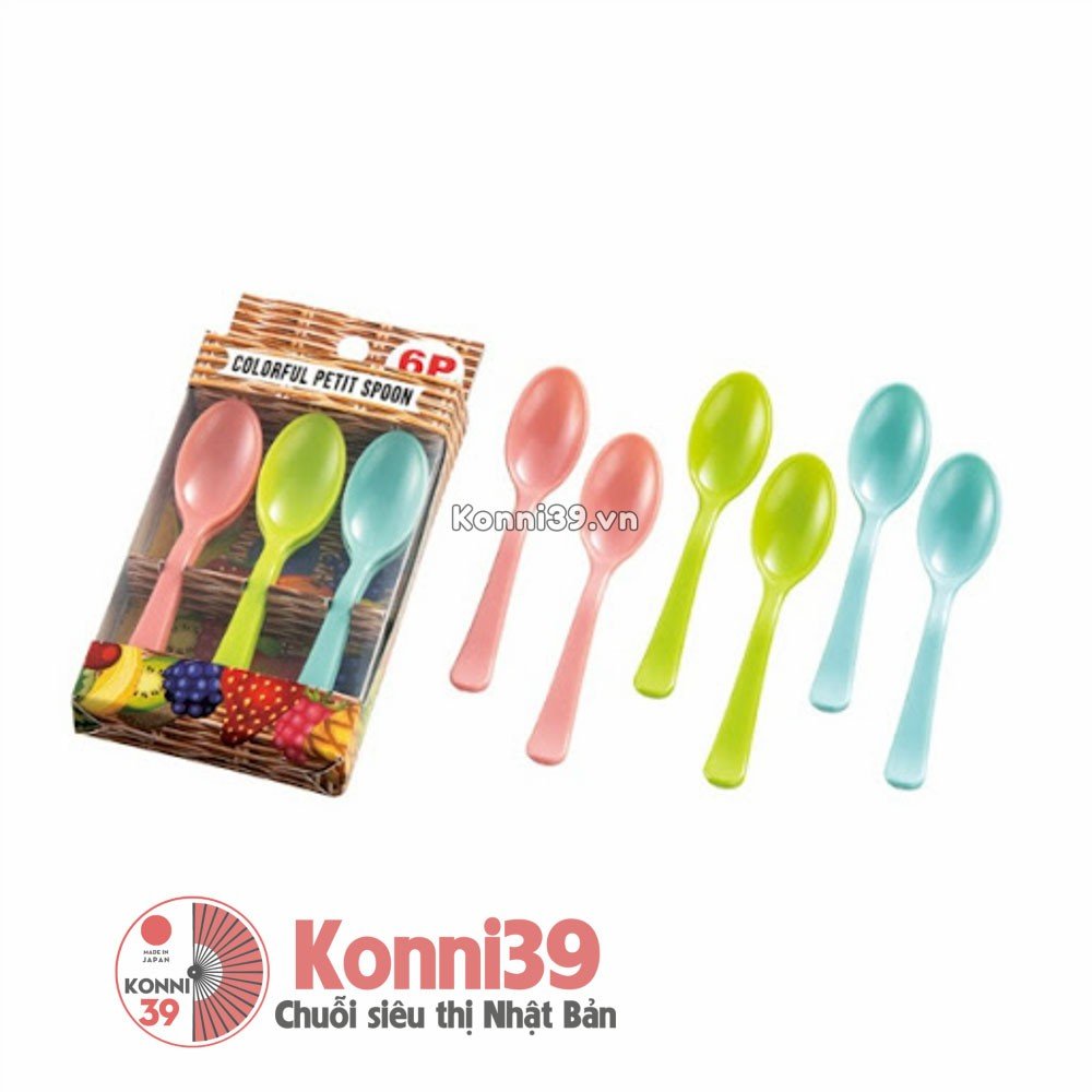 SET 6 MUỖNG NHỰA MINI MÀU SẮC ECHO NHẬT BẢN - MUỖNG NHỰA CHO BÉ ĂN DẶM
