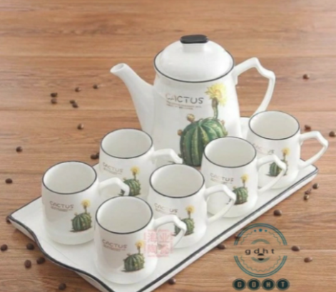 BỘ BÌNH 6 CỐC KÈM KHAY SỨ XƯƠNG CAO CẤP