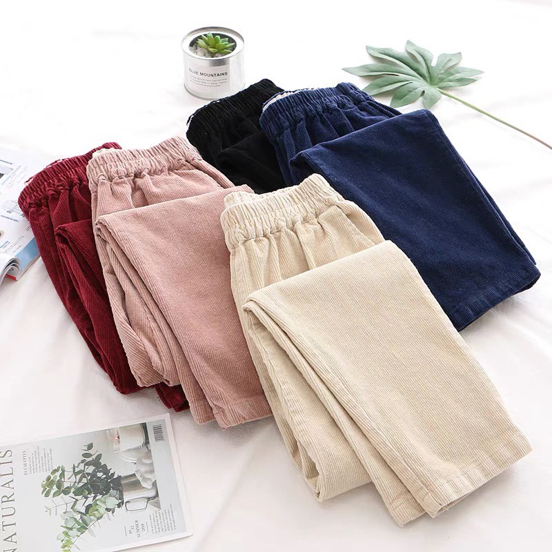 [25-27/4 Hoàn tiền 15%]Quần Baggy Nhung Mùa Thu cho Nữ