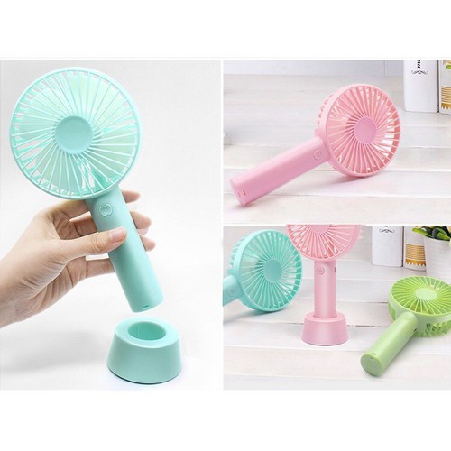 [HCM]Quạt cầm tay - Quạt sạc tích điện có chân đế để bàn tiện dụng (màu ngẫu nhiên)