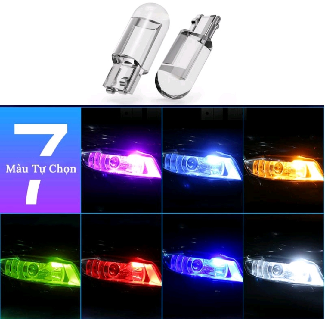 Đèn led xi nhan 6 tim nhấp nháy 7 màu