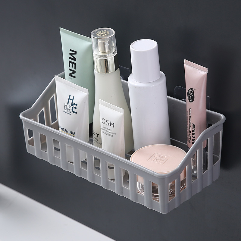 Kệ nhựa dán tường để đồ nhà tắm, nhà bếp siêu chịu lực - Giá treo tường đựng chai sữa tắm, dầu gội, gia vị nhà bếp,...