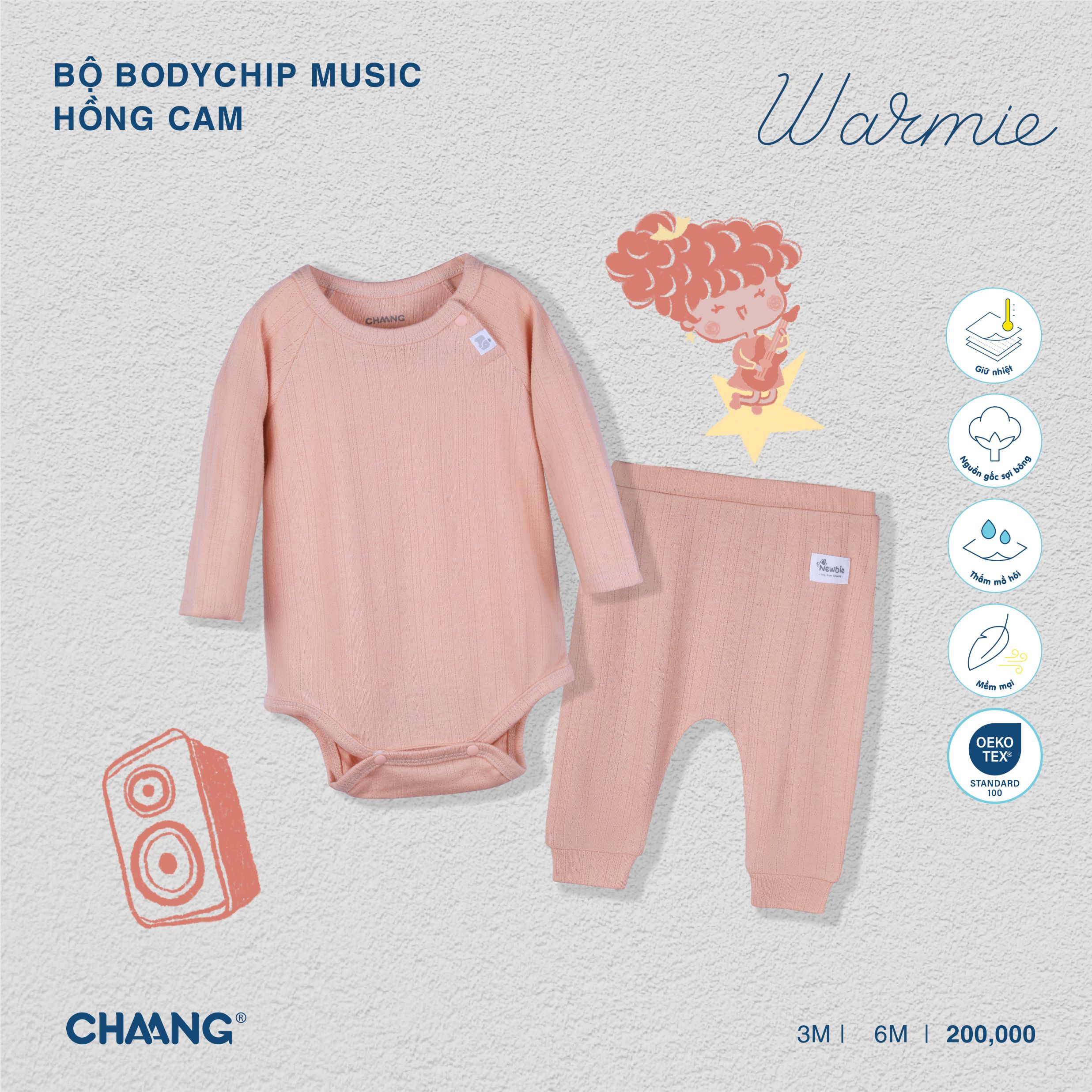 Bộ body chip sơ sinh Music Chaang