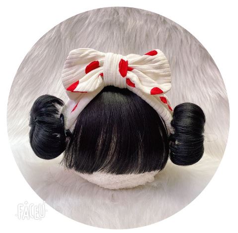 Turban gắn tóc giả cho bé yêu