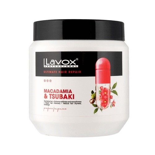 Kem ủ hấp tóc lavox phục hồi tóc hư tổn lavox macadamia & tsubaki 500ml