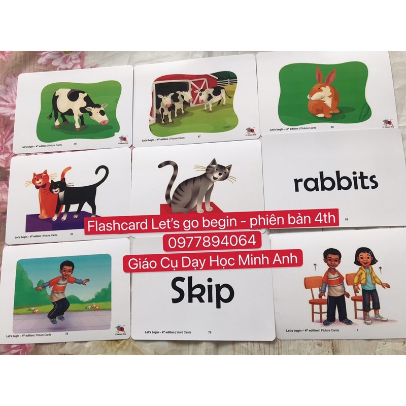 Combo trọn bộ Flashcards let’s go phiên bản mới .n.h.ấ.t. 4th - Level Begin -1-2-3 ( Hàng đẹp chất lượng)