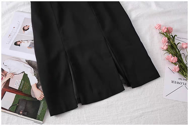Black midi chiffon skirt