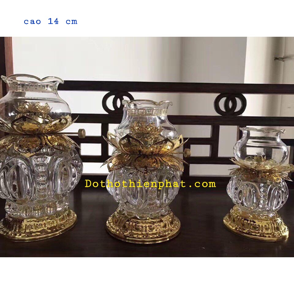 [HCM]Đèn thờ đốt dầu lưu ly cát tường cao 14cm mẫu mới rất đẹp