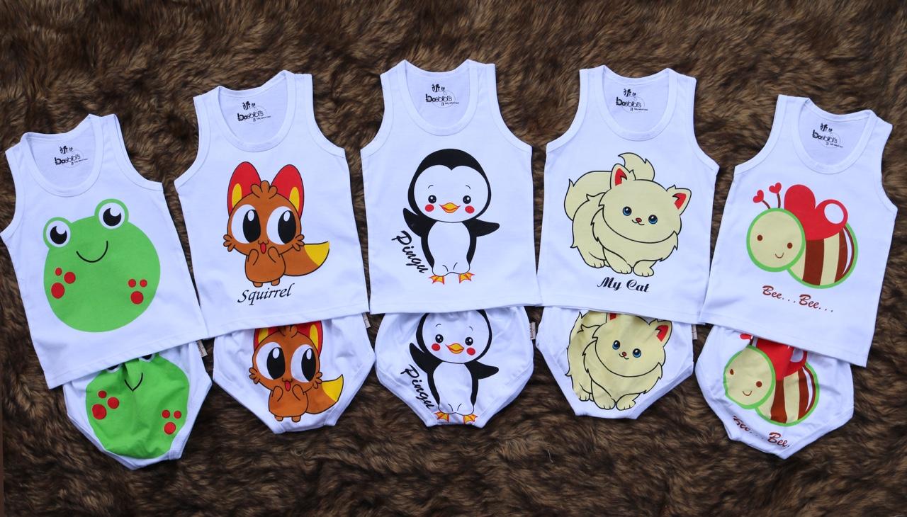 Áo quần em bé sét 5 bộ ba lổ cotton cao cấp