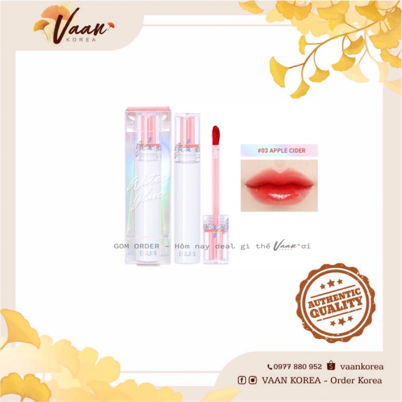 Son tint bóng Eglips Water Glaze Tint (Date 08~11/2022)