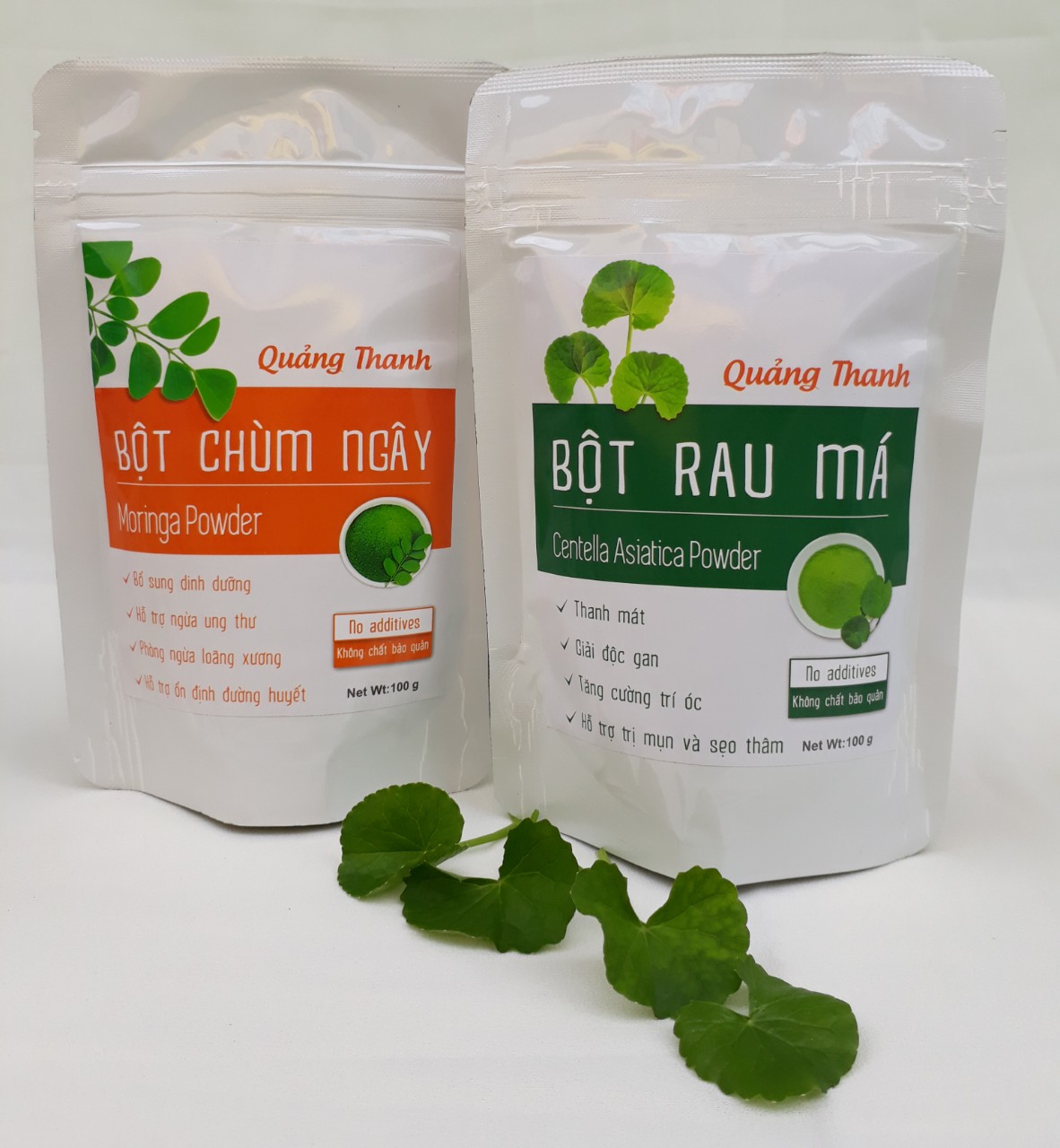 Combo Bột Rau Má - 100g và  Bột Chùm Ngây - 100g