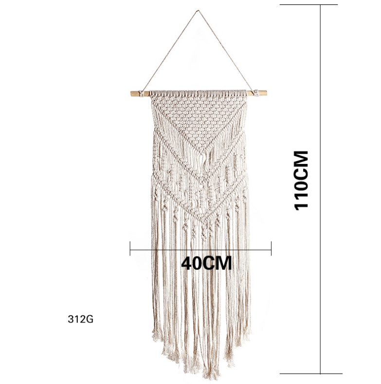 Mành Macrame treo tường, Macrame trang trí thắt mũi tên