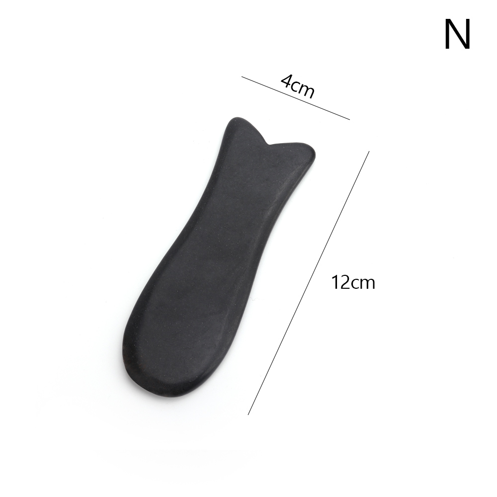 Black Natural Bianstone Obsidian Guasha Board Scraper Tools for Face Back Body Pressure Therapy Guasha Massage Health Care Tool