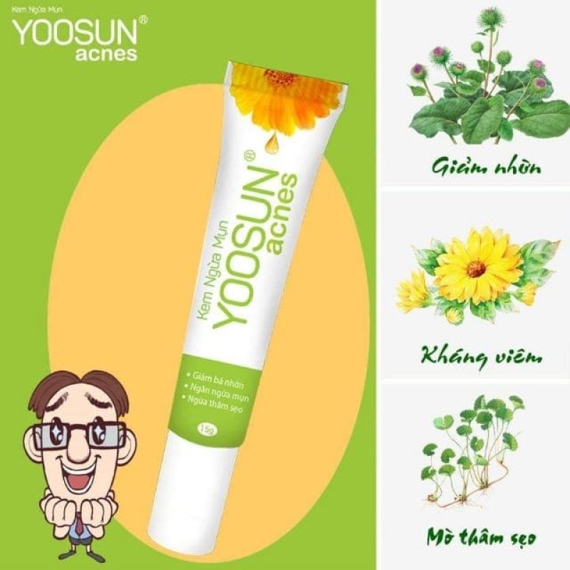 Kem ngừa mụn Yoosun acnes giúp giảm nhờn, kháng viêm,mờ thâm sẹo