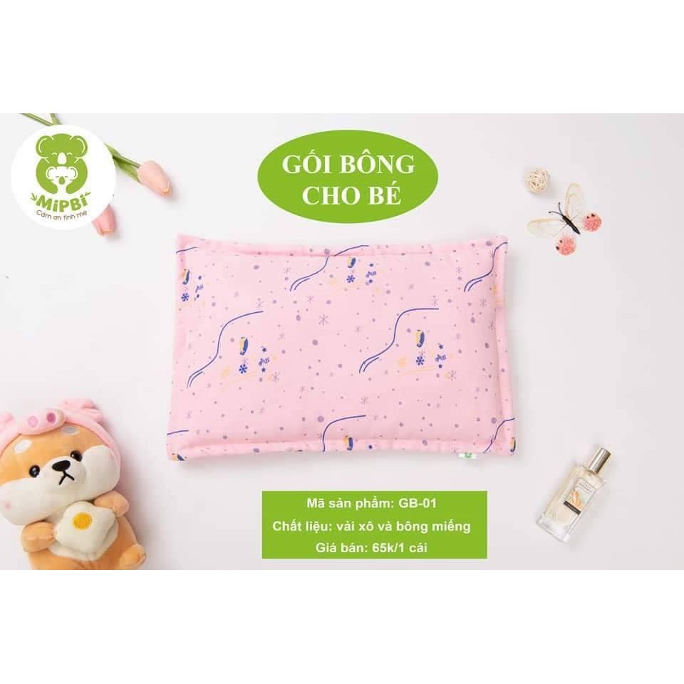Gối bông sơ sinh Mipbi
