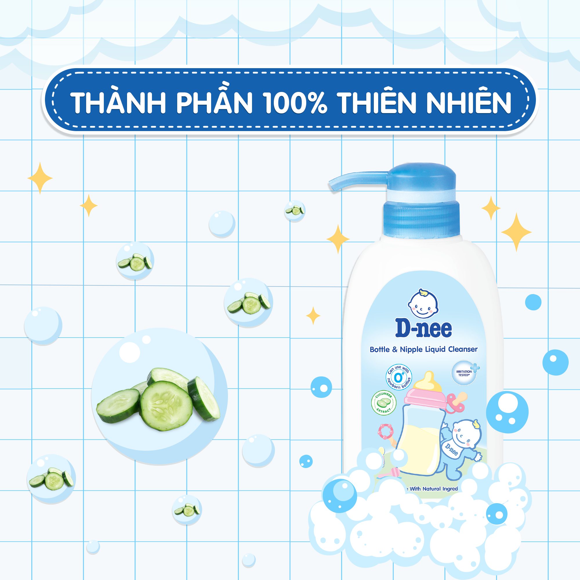Nước rửa bình sữa và rau quả D-nee