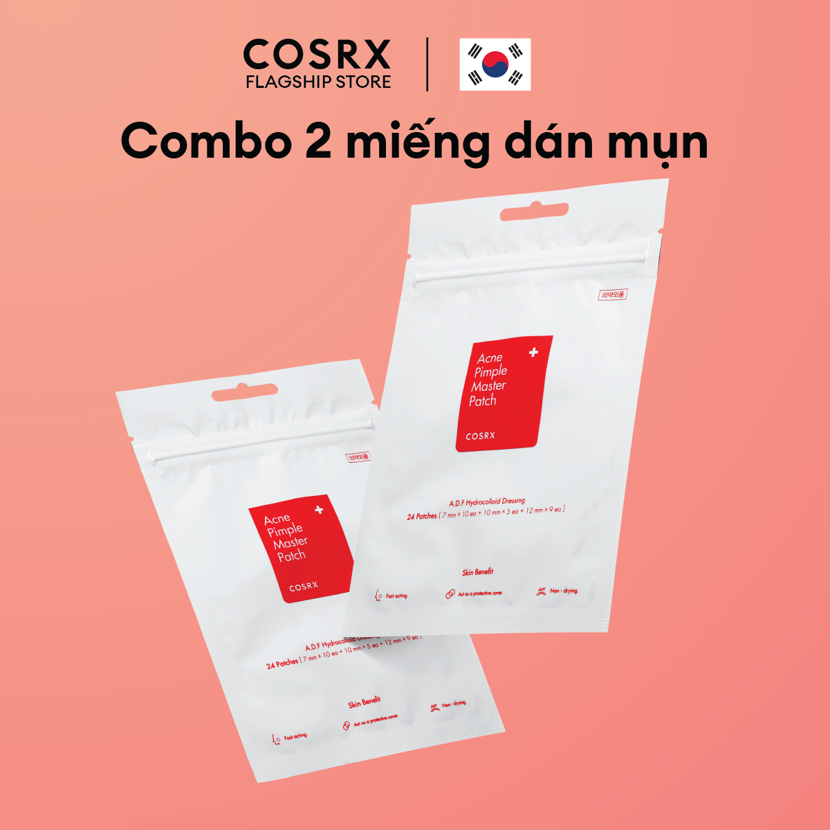 Combo 2 Miếng Dán Mụn COSRX Acne Pimple Master Patch 24 miếng/ gói