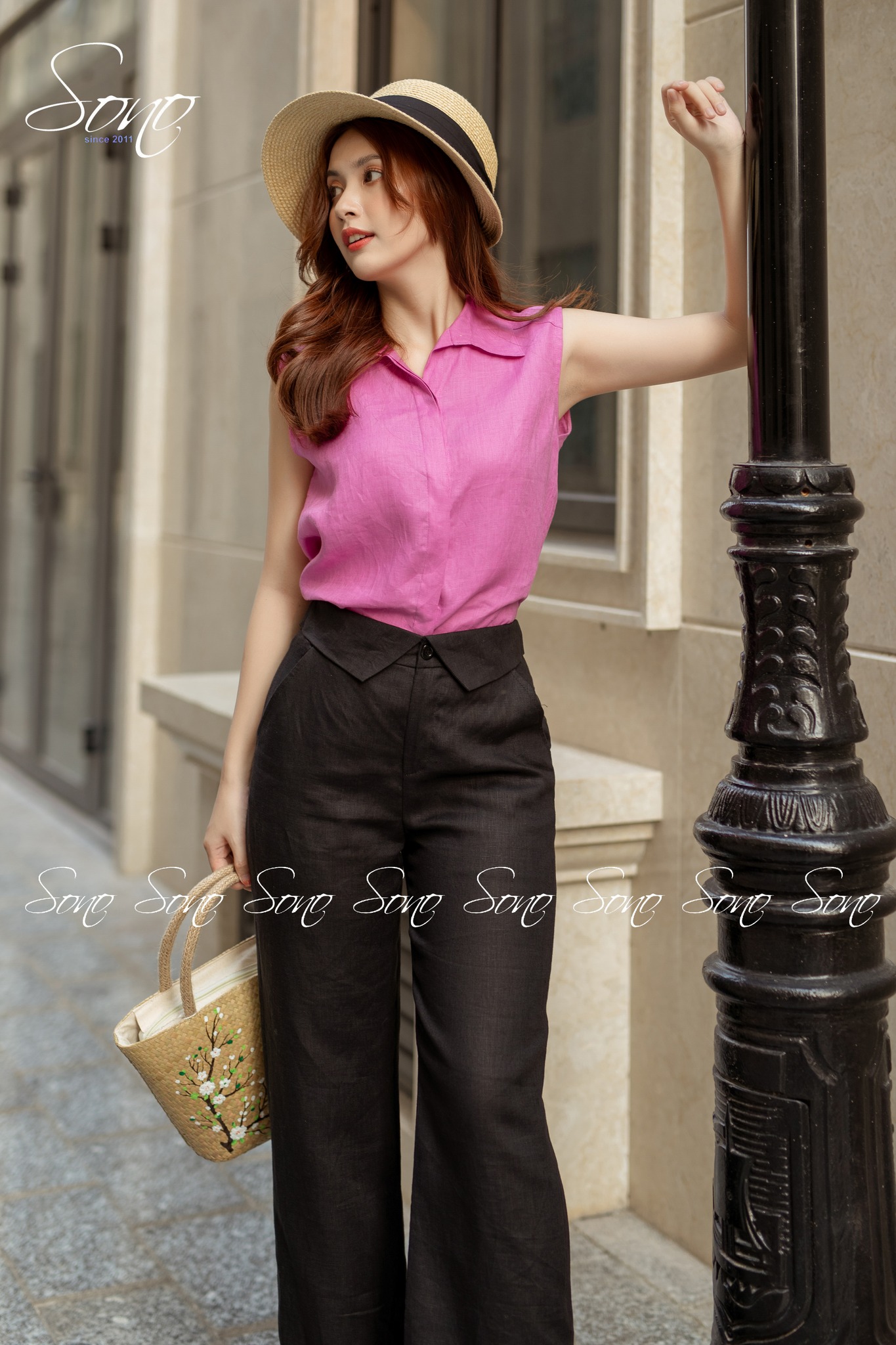 Sono - Quần Dài Linen Bản Lưng Lật
