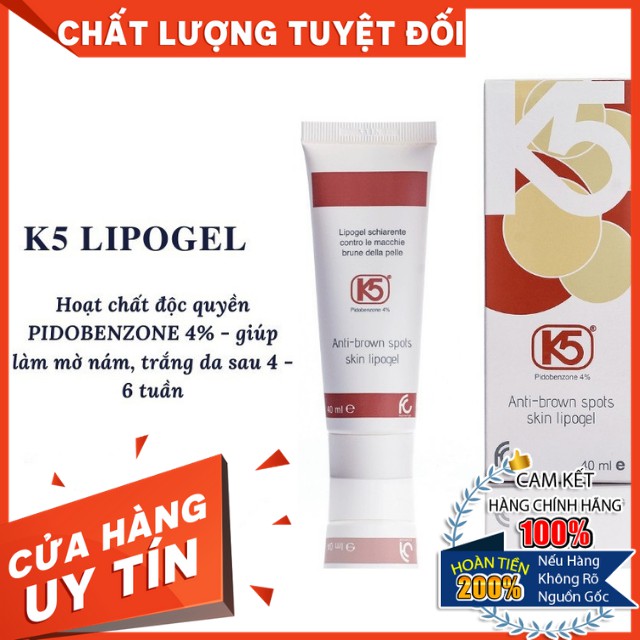HÀNG NHẬP KHẨU - Kem Giảm Nám K5 Lipogel/K5 Cryolaser, Giảm Sạm, Tàn Nhang, Nám Mảng, Nám Chân Sâu, Nám Sau Sinh, Ngăn Tăng Sắc Tố Nám Sau Laser - Hoạt Chất Độc Quyền Pidobenzone - DuocmyphamDrAn