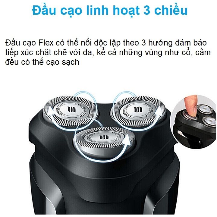 Máy cạo râu khô và ướt 5D Pivot thương hiệu Hà Lan cao cấp Philips S4303 Series 4000 - Bảo Hành 2 Năm