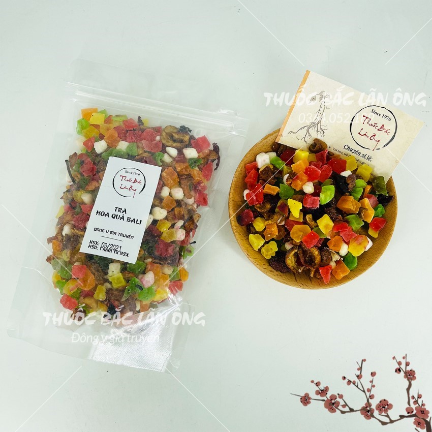 Trà hoa quả Bali 500g, trà hoa quả sấy mix vị, trà trái cây nhiệt đới, giải nhiệt, thanh lọc cơ thể