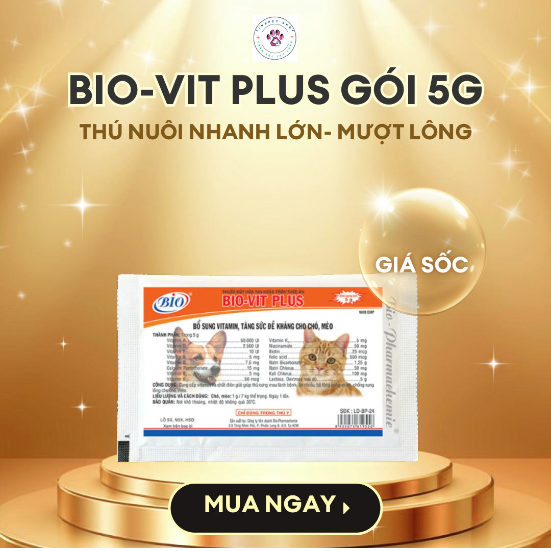 [HCM]BIO- VIT PLUS Vitamin cho chó - mèo gói 5g