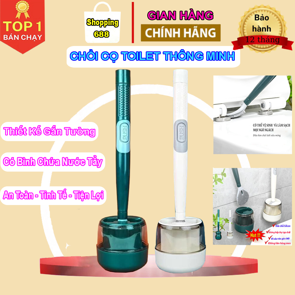 Chổi cọ nhà vệ sinh, chổi cọ toilet thông minh, công cụ làm sạch khử trùng tuyệt đối cho nhà vệ sinh, chổi chùi toilet có bình chứa nước tẩy, cọ toilet treo tường, chổi cọ toilet, cọ toilet silicon, chổi cọ bồn cầu